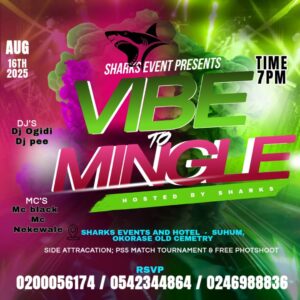 Vibez 2 Mingle at Sharks events and hotel this 16th August 2025